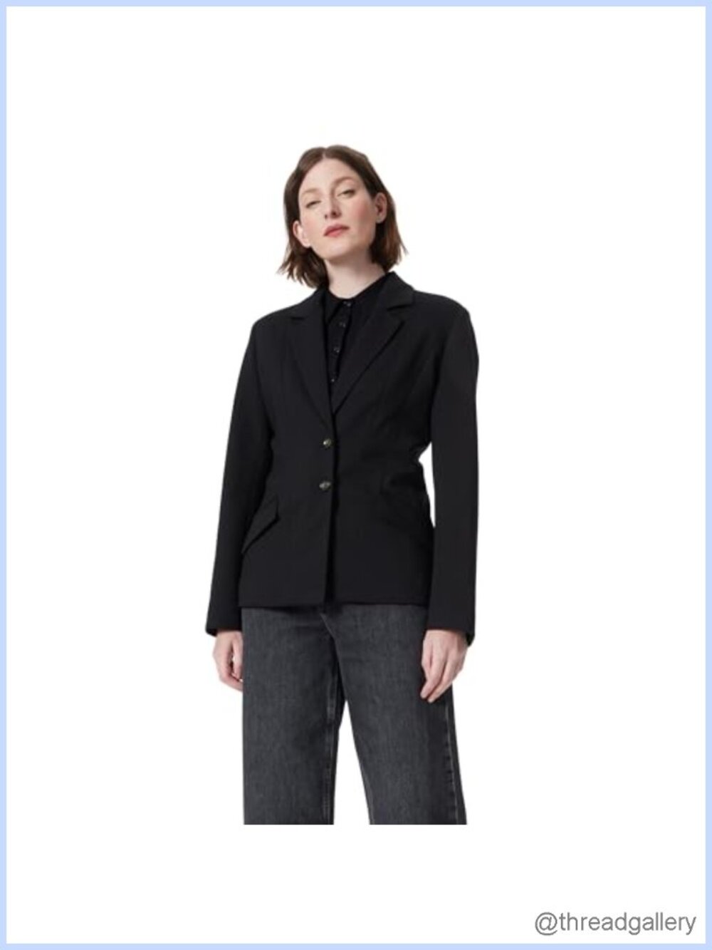 Women's Double Button Front Blazer With Lining Hip Length